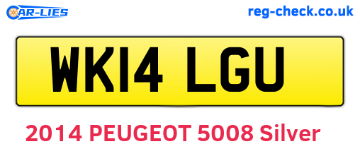 WK14LGU are the vehicle registration plates.