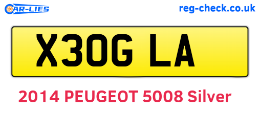 X30GLA are the vehicle registration plates.