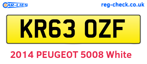 KR63OZF are the vehicle registration plates.