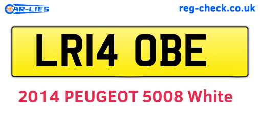 LR14OBE are the vehicle registration plates.