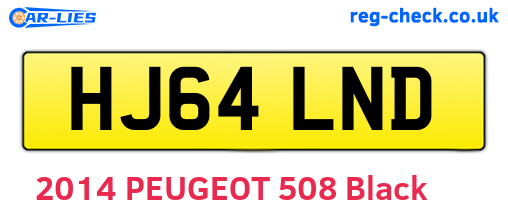 HJ64LND are the vehicle registration plates.