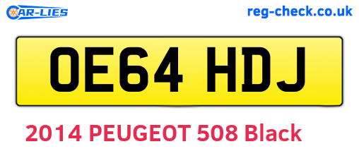 OE64HDJ are the vehicle registration plates.