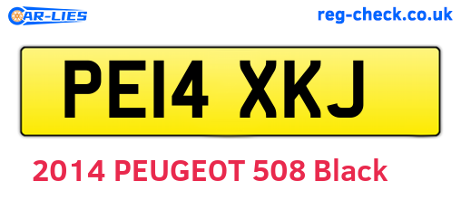 PE14XKJ are the vehicle registration plates.