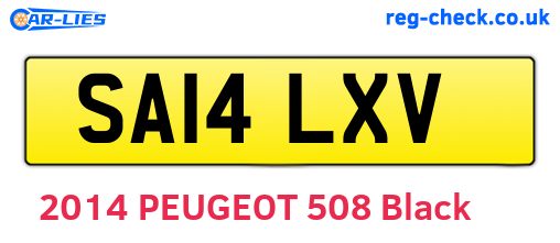 SA14LXV are the vehicle registration plates.