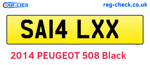 SA14LXX are the vehicle registration plates.