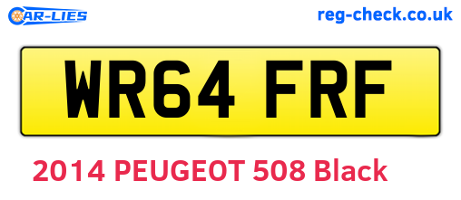 WR64FRF are the vehicle registration plates.