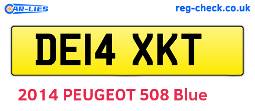 DE14XKT are the vehicle registration plates.