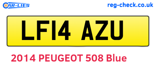 LF14AZU are the vehicle registration plates.