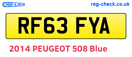 RF63FYA are the vehicle registration plates.