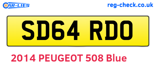 SD64RDO are the vehicle registration plates.