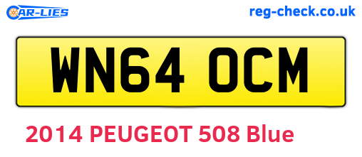 WN64OCM are the vehicle registration plates.