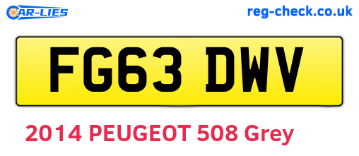 FG63DWV are the vehicle registration plates.