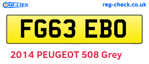 FG63EBO are the vehicle registration plates.