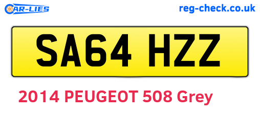 SA64HZZ are the vehicle registration plates.