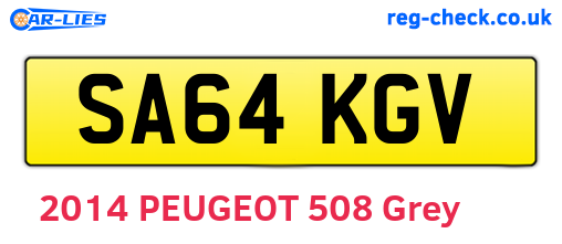 SA64KGV are the vehicle registration plates.
