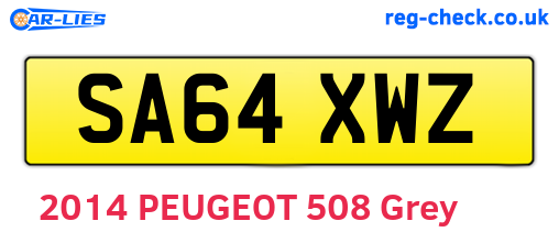 SA64XWZ are the vehicle registration plates.