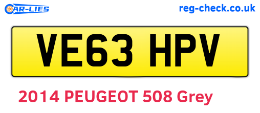 VE63HPV are the vehicle registration plates.
