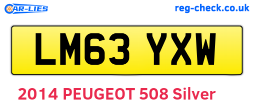 LM63YXW are the vehicle registration plates.