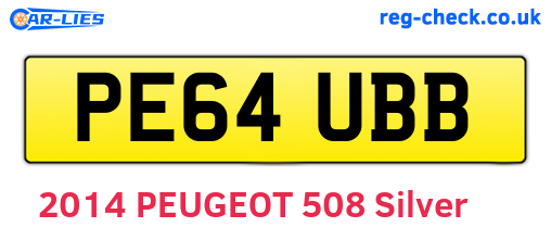 PE64UBB are the vehicle registration plates.