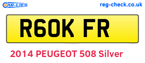 R60KFR are the vehicle registration plates.