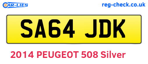 SA64JDK are the vehicle registration plates.