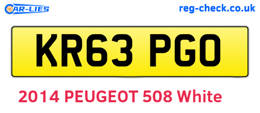 KR63PGO are the vehicle registration plates.
