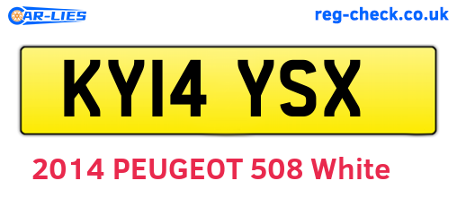KY14YSX are the vehicle registration plates.