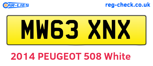 MW63XNX are the vehicle registration plates.