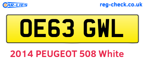 OE63GWL are the vehicle registration plates.