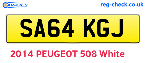 SA64KGJ are the vehicle registration plates.