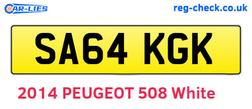 SA64KGK are the vehicle registration plates.