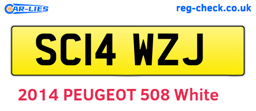 SC14WZJ are the vehicle registration plates.