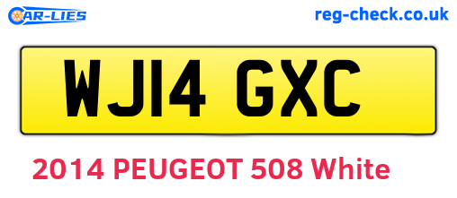 WJ14GXC are the vehicle registration plates.