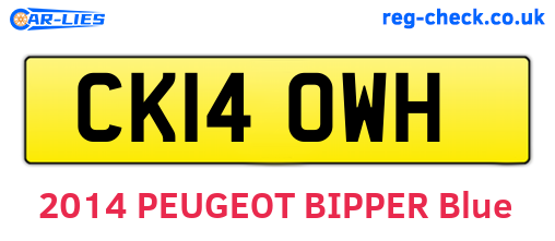 CK14OWH are the vehicle registration plates.