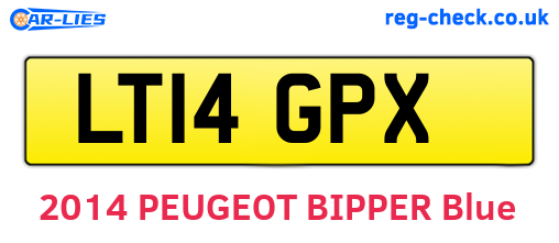 LT14GPX are the vehicle registration plates.
