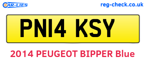 PN14KSY are the vehicle registration plates.