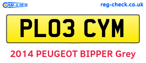 PL03CYM are the vehicle registration plates.