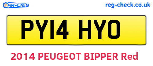 PY14HYO are the vehicle registration plates.