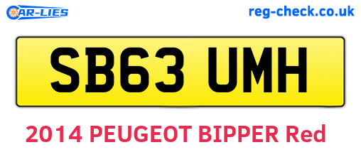 SB63UMH are the vehicle registration plates.