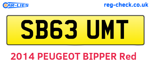 SB63UMT are the vehicle registration plates.