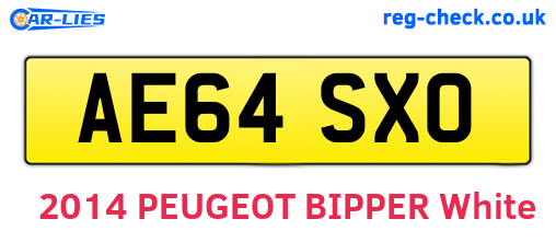 AE64SXO are the vehicle registration plates.