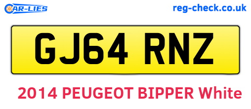 GJ64RNZ are the vehicle registration plates.