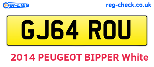 GJ64ROU are the vehicle registration plates.