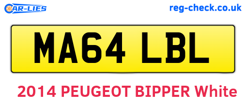 MA64LBL are the vehicle registration plates.
