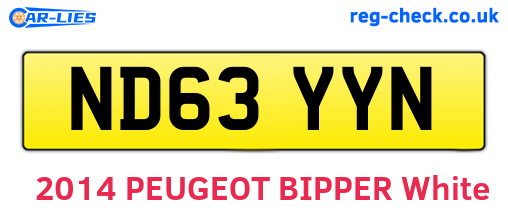 ND63YYN are the vehicle registration plates.