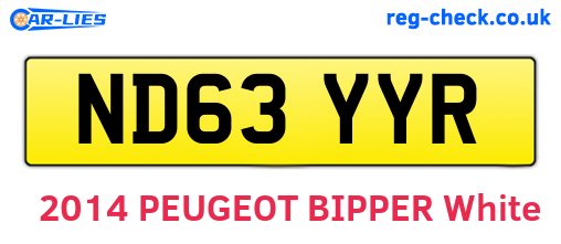 ND63YYR are the vehicle registration plates.