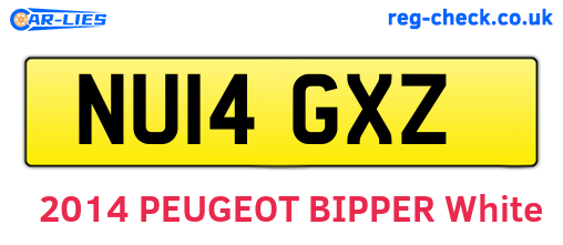 NU14GXZ are the vehicle registration plates.
