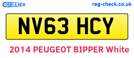 NV63HCY are the vehicle registration plates.