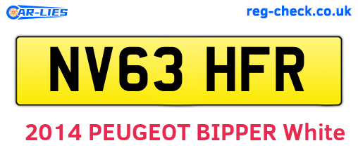 NV63HFR are the vehicle registration plates.