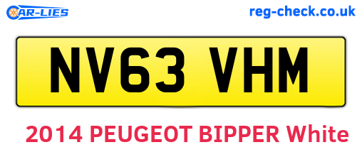 NV63VHM are the vehicle registration plates.